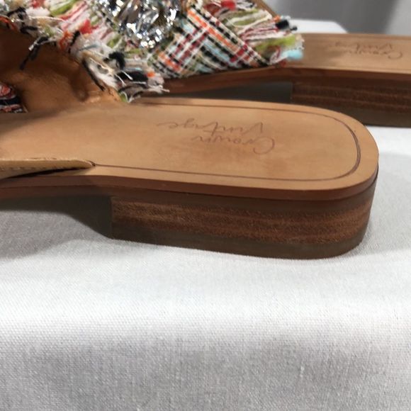 Crown Vintage blingy fabric fringe slides. Sz 9.5 - Picture 16 of 16